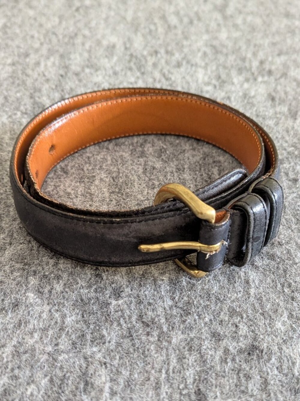 Vintage Coach Womens Leather Belt Navy Burnished Cowhide USA Size S